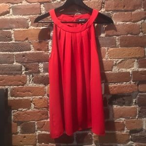 Nine West Red Crepe Halter Top L NEW